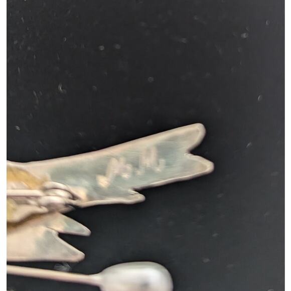 Sterling Silver Roadrunner Pin/Brooch 3" across1.5"deep Glued pin back OOAK - Picture 3 of 6